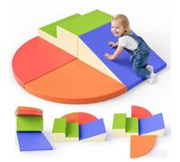 Othlaver Bloques de espuma para niños, núcleo de espuma 38S de alta densidad, costuras fijas, esquinas redondeadas, material de poliuretano, cremallera oculta para 1 - 3 años (juego de 4 piezas)