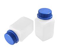 Othmro 2 botellas de plástico para reactivos químicos de laboratorio, 250 ml, boca ancha, líquido/sólido, cuadrado, contenedor de almacenamiento de muestras, botellas de sellado con tapa antirrobo