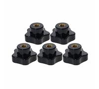 Othmro 5 piezas M8 mango negro 40 mm cabeza de estrella galvanizada rosca hembra tornillo en perilla de sujeción perilla de estrella mango de cinco estrellas pomos roscados para sierra taladro prensa