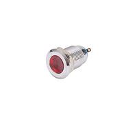 Othmro Luz LED indicadora de 24 V, 25,6 mm, carcasa de metal M12, lámpara de señal impermeable con junta tórica, color rojo, 1 lámpara de señal de tablero personalizada piloto con cabeza cóncava