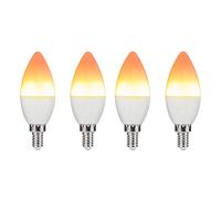 othulp Bombilla De Luz Parpadeante E14 Efecto De Llama LED E14 Luz De Velas Lámpara De Ahorro De Energía Decoraciones De Luz Cafés Bares Clubs Restaurante Exposiciones 1,4pack