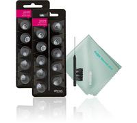 Oticon Minifit - Juego de 20 cúpulas de bajo de doble ventilación de 6 mm con kit de herramientas de limpieza de audífonos Puget SoundLabs