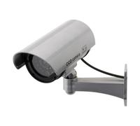Otio - Cámara De Vigilancia Ficticia Con LED De Disuasión - Reproduce Una Verdadera Cámara De Videovigilancia - Alimentación A Pilas - Uso Interior/Exterior - Blanco