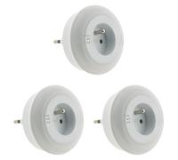 Otio Luz nocturna LED multicolor automática con sensor de luz diurna Blanco (Paquete de 3)