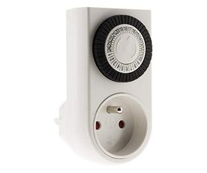 Otio - Programador Mini Diario Mecánico con Interruptor de Luz - Diseño Flexible para Funcionamiento Continuo - Uso Interior - Blanco - Compacto