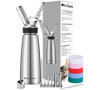 Otis - Dispensador de nata montada 100% acero inoxidable - profesional sifón - 1 pinta grande - Gourmet Set