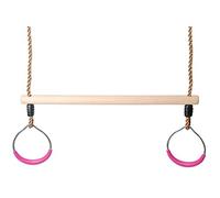 OTITU Anillos De Escalada para Niños para Columpio De Jardín Niños, Columpio De Juego - Anillos De Gimnasia De Cuerda para Niños Anillos De Gimnasia Rosa