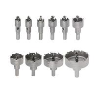 OTKSMDYY 10Pcs16-53mm Alloy Hole Saw Set Carbide Tip TCT Metal Cutter Core Drill bit Kits for Stainless Steel Metal Drilling Crown(16-53mm 10PCS)