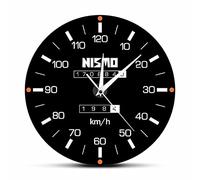 OTKU 30m Reloj Pared Silencioso Racing Car Velocímetro Reloj de Pared Decorativo para Hombre Cueva Garaje Decoración Retro Motorsports Guage Design Driving Artwork Wall Watch