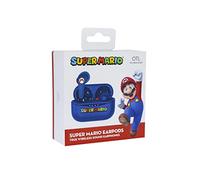 OTL Technologies - Auriculares inalámbricos Bluetooth V5.0 para Super Mario con Carcasa de Carga Azul.