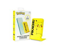 OTL Technologies PK1191 Pokemon Pikachu Power Bank Cargador Tipo batería Externa inalámbrico magnético 5000 mAh con Soporte Incorporado - Amarillo