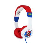OTL Technologies Auriculares infantiles SM1107 Super Mario con cable limitados en volumen Blanco/Rojo