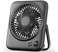 Otlonpe Ventilador de escritorio, portátil, recargable, delgado, silencioso, 4000 mAh, pequeño ventilador de mesa personal, funciona con pilas, 7.5-22 horas, banco de energía, 4 velocidades,