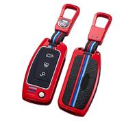 OTMIK Aleación de Zinc Coche Doblar Llaves Fundas para Ford Focus 2 MK2 Fiesta Mondeo Galaxy Falcon Territory Ecosport Llavero de 3 botones Accesorios (Negro)