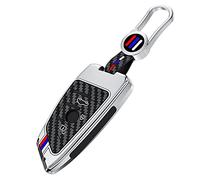 OTMIK Aleación de Zinc Fibra de Carbono Silicona Llavero Coche Fundas Apto para X1 X3 X4 X5 F15 X6 F16 G30 Serie 7 G11 F48 F39 520 525 f30 118i 218i 320i Llavero Accesorios (4 Botones Mate A)