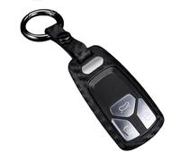 OTMIK Funda de Silicona con Diseño de Fibra de Carbono para Llaves de Coche Apta para Audi A4 B9 A5 A6 8S 8W Q5 Q7 4M S4 S5 S7 TT TTS TFSI RS (Funda para Llaves + Anillo para Llaves)