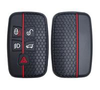OTMIK Funda de Silicona para Llave de Coche Apto para Land Rover Range Rover Sport Evoque Freelander Velar Discovery 4 Jaguar XE XJ XF Guitarra Accesorios para Llaves (Línea Roja)
