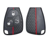 OTMIK Funda de Silicona para Llave de Coche Apto para Mercedes Benz AMG Viano W639 B C E S ML SLK CLK Clase W211 W202 Accesorios para Llaves (3 Botones)