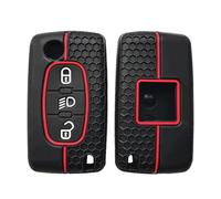 OTMIK Funda de Silicona para Llaves de Coche Apta para Peugeot 107 207 307 308 407 607 3008 5008 para Citroen Xsara Picasso C2 C3 C4 C5 C6 C8 Accesorios para Carcasas de Llaves (3 Botones B)