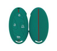 OTMIK Funda de Silicona para Llaves de Coche Apto para Hyundai Tucson NX4 Kona SX2 Ioniq 6 EV Grandeur GN7 Azera Elantra Sonata 5-7 Botones Accesorios para Llaves (Verde + Línea Roja)