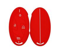 OTMIK Funda de Silicona para Llaves de Coche Apto para Hyundai Tucson NX4 Kona SX2 Ioniq 6 EV Grandeur GN7 Azera Elantra Sonata 5-7 Botones Accesorios para Llaves (Rojo + Línea Blanca)