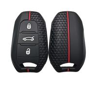 OTMIK Funda de Silicona para Llaves de Coche Apto para Peugeot 207 Rifter 308 407 508 Rxh 5008 2008 4008 408 para Citroen C3 C4 Picasso Accesorios para Llaves (Línea Roja)