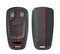 OTMIK Funda de Silicona para Llaves de Coche Audi Q5 Q7 TT A4 B9 A5 A6 8S 8W 4M S4 S5 S7 TTS TFSI RS Llavero Accesorios (Línea Roja)