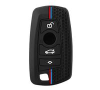OTMIK Funda de Silicona para Llaves de Coche con Banda Bicolor, Estuche para Llaves de Coche de 4 Botones Apto para BMW 1 2 3 4 5 6 7 M Serie X3 X4 Estuche Protector para Llaves Inteligentes si