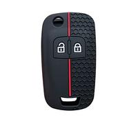 OTMIK Funda de Silicona para Llaves de Coche para Opel Astra Corsa Mokka Zafira Astra J Insignia Accesorios para Llaves (Línea Roja)