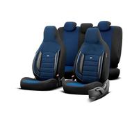 otoM Fundas de Asiento 'CityBug' universales de Tela 'Sport Plus' Negro/Azul - 9 Piezas - compatibles con airbags Laterales