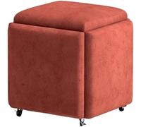 Otomana apilable con ruedas giratorias, reposapiés versátil y silla de tocador para sala de estar, dormitorio y sofá, taburete compacto y elegante para una decoración que ahorra espacio