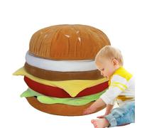 Otomana con almacenamiento, taburete en forma de hamburguesa, reposapiés multifuncional, tamaño 40 x 40 cm, para entrada, dormitorio, cambio de zapatos, utilidad confiable, compacto, fuerte, accesorio