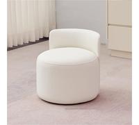 Otomana con respaldo, silla pequeña de tocador, reposapiés tapizado, taburete cambiador de zapatos para vestidor, sala de estar, oficina (blanco)