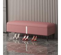 Otomana de almacenamiento de cuero para cama, elegante reposapiés y zapatero con patas, elegante contenedor de entrada y solución de asiento cómoda