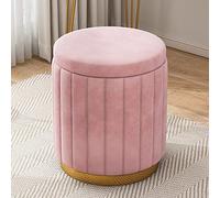 Otomana de almacenamiento, taburete tapizado con compartimento oculto, asiento de maquillaje para dormitorio, para mujeres y niñas