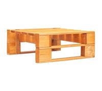 Otomana de Jardin Palets Madera Pino Impregnada Marron Miel con Cojin | Modulo versatil, uso como reposapies o mesa, apta intemperie, facil limpieza, combina con salon modular
