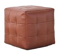 Otomana nanofibra suave puf de cuero reposapiés pufs cuadrados con cremallera sofá taburete cojín de piso para sala de estar dormitorio(Brown,small
