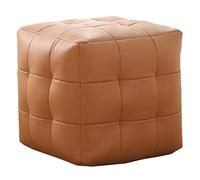 Otomana nanofibra suave puf de cuero reposapiés pufs cuadrados con cremallera sofá taburete piso cojín para sala de estar dormitorio(Orange,large)