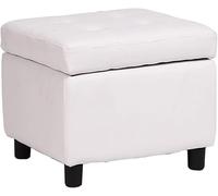 Otomana plegable de almacenamiento, asiento suave de piel sintética, banco funcional para zapatos para sala de estar y dormitorio, diseño compacto, 45 x 45 x 38 cm