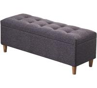 Otomana plegable de almacenamiento con tapa con bisagras, taburete versátil para cambiar zapatos para el hogar, dormitorio y sala de estar, patas de madera maciza, nizer de gran capacidad