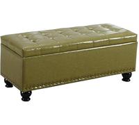 Otomana plegable multiusos de almacenamiento, taburete de sofá de poliuretano resistente con tapa abatible, ideal para juguetes, organización de zapatos en dormitorio, sala de estar, soporta hasta 150