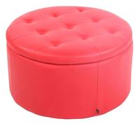 Otomana puff evora simil cuero rojo 60x60x35 cm