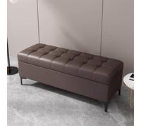 Otomana rectangular con banco multifuncional de almacenamiento para dormitorio, sala de estar o entrada, color marrón oscuro, 150 x 40 x 43 cm, elegante solución de asiento y organización