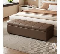 Otomana rectangular tapizada con espacio de almacenamiento, extra larga,tapizada para dormitorio,Banco para cambiar zapatos, puerta de casa, extremo de cama, sofá, banco, cojín suave, zapatero(D,130*4