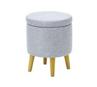 Otomana redonda de almacenamiento con asiento acolchado, reposapiés versátil y mesa decorativa para sala de estar, pasillo o como soporte para plantas