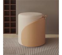 Otomana redonda de cuero con cojín suave, taburete giratorio para un cómodo asiento en el dormitorio, sala de estar y dormitorio