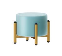 Otomana redonda de terciopelo ajustable con patas de metal dorado, funda extraíble y lavable, reposapiés moderno para tocador, sala de estar o reposapiés, decoración elegante del hogar.