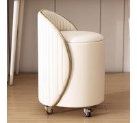 Otomana redonda moderna con reposapiés giratorio móvil para dormitorio, sala de estar, entrada y oficina, muebles elegantes y funcionales