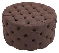 Otomana reposapiés drancy tela marrón 72x72x40 cm