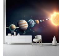 otomural Papel Pintado 3D Espacio planeta cielo estrellado Patrón - Vistoso Papel Tapiz Decorativo Moderno para Pared, Mural de Pared para 200 x 140 cm, Decoración del Hogar
